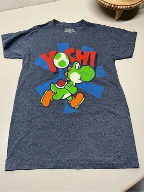 Nintendo Super Mario Tee - Heather Navy with White Print